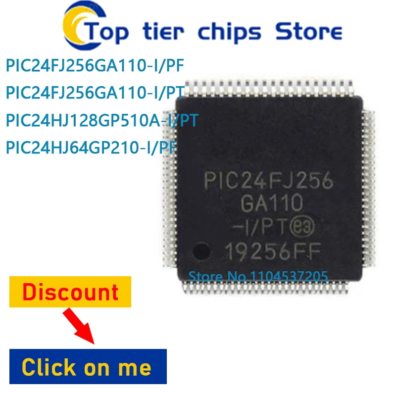 

1-5 шт./лот PIC24FJ256GA110-I/PF PIC24FJ256GA110-I/PT PIC24HJ128GP510A-I/PT PIC24HJ64GP210-I/PF QFP100 100% НОВЫЕ