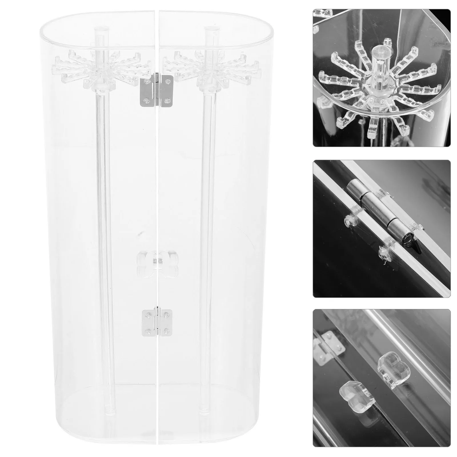 الدورية صندوق مجوهرات شفاف قلادة المنظم حامل حامل مجوهرات صغير عرض حالة سوار المنظم قلادة الوقوف