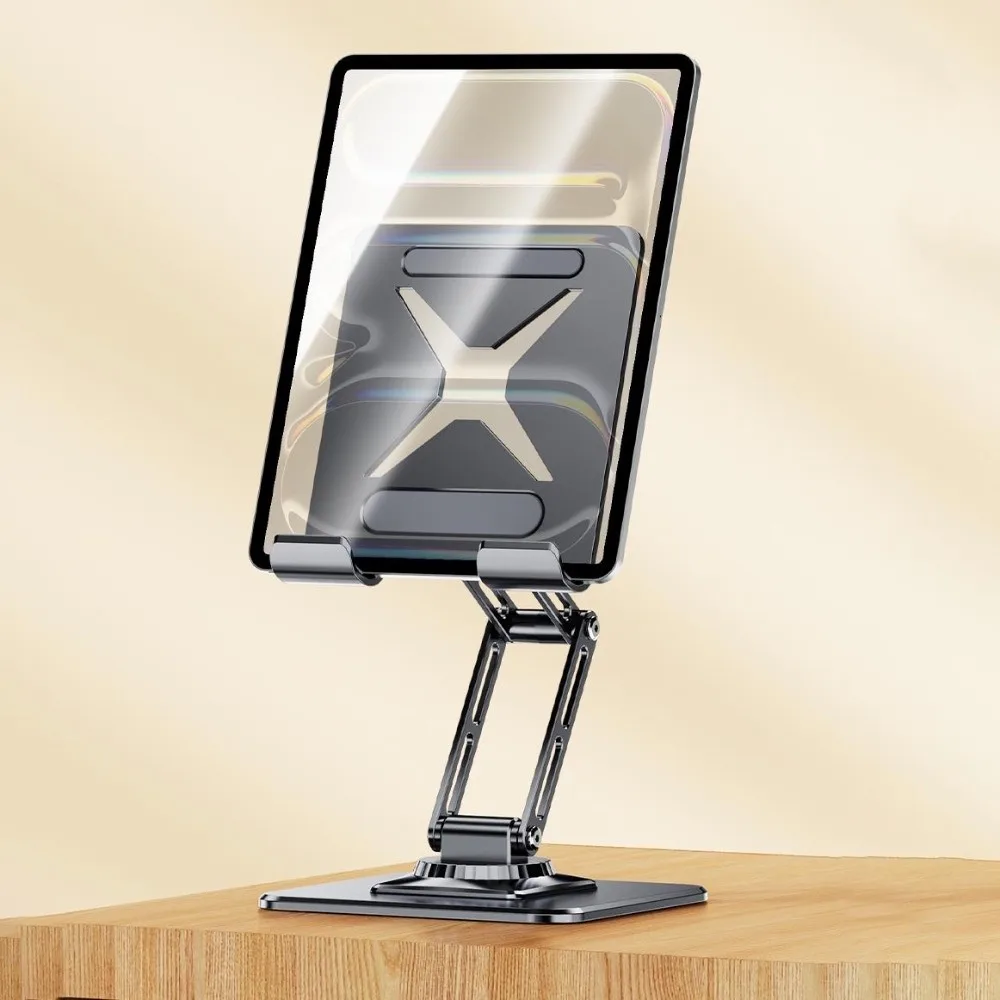 Rotatable Foldable Tablet Stand Adjustable Metal Frame Tablet Foldable Holder Anti Slip Multi Angle Tablet Phone Bracket