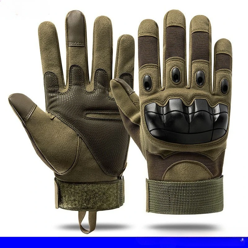 Tactical Full Finger Gloves, Men's Soft Shell Protective Palm Pads, Touch Screen Combat Training, and Combat Operations
