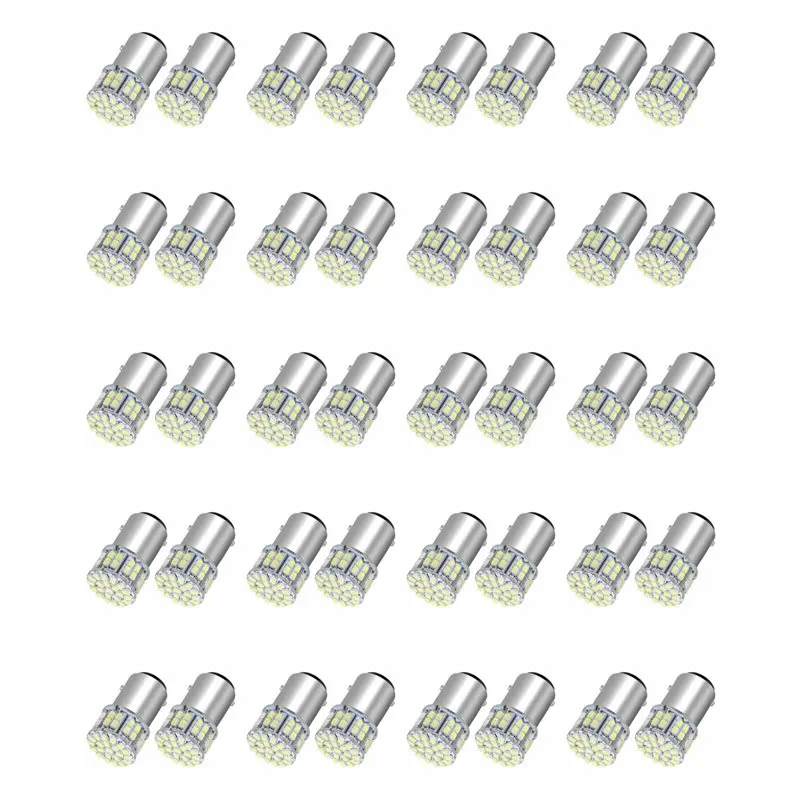 AU28-40Pcs 6000K White 1157 50SMD Tail Brake LED Lights Bulb BAY15D 12V