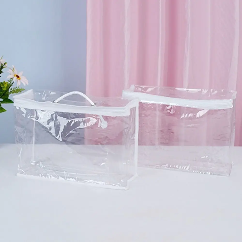 Durable PVC Pillow Storage Bags Transparent Dustproof Blanket Storage Container Foldable Waterproof Quilt Packing Bag
