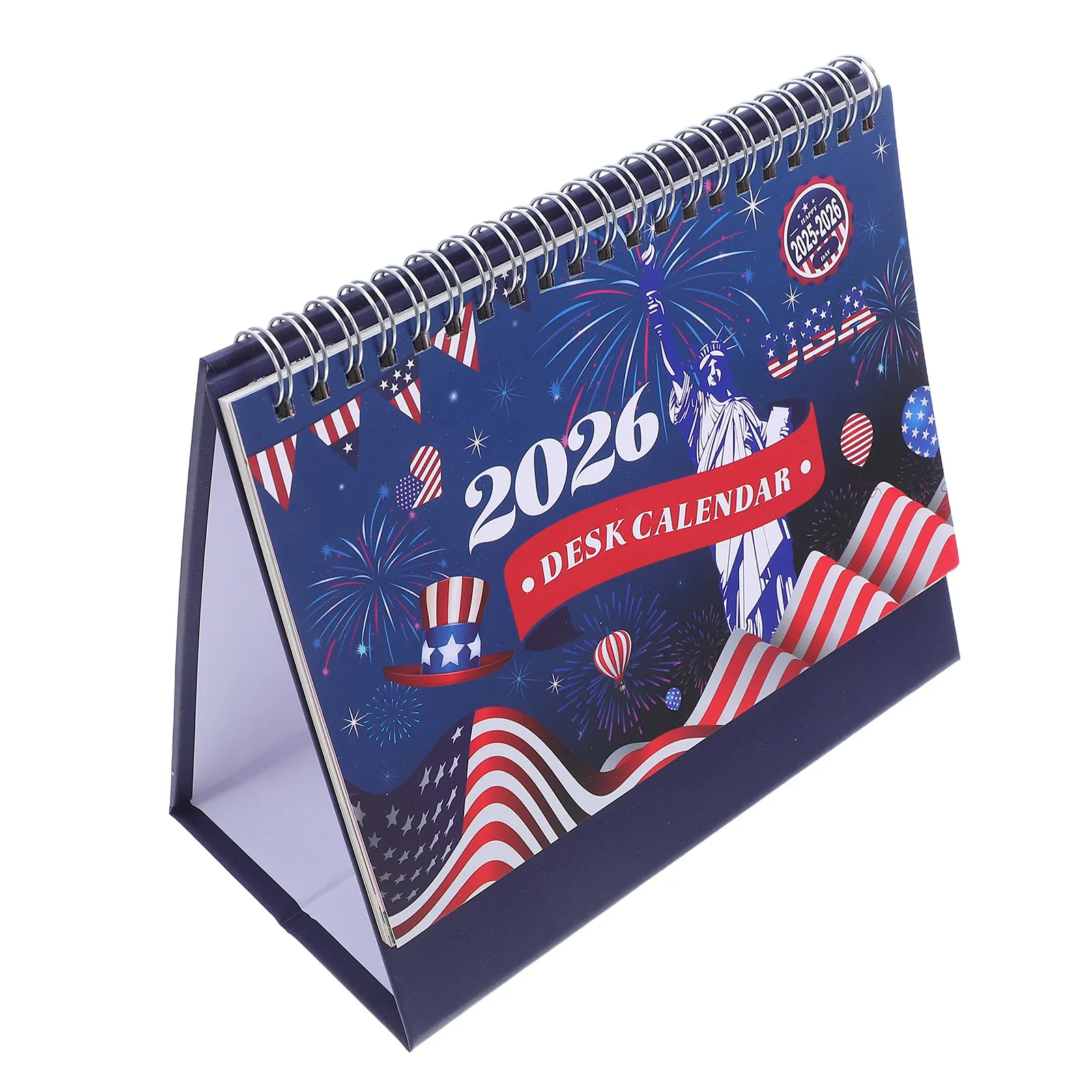 

Patriotic Desk Calendar 2026 Small Standing Desktop Planner July 2025 December 2026 Table Calendar for Office and Classroom