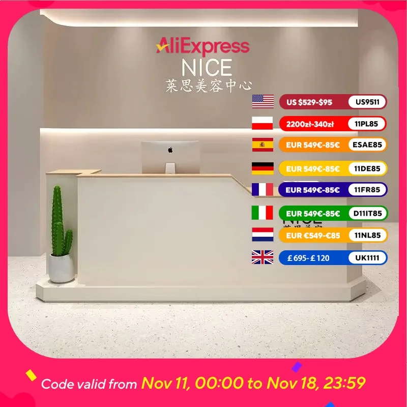 

Aesthetics Beauty Reception Desks Clinic Counter Luxury Computer Reception Desks Office Business Bancone Da Reception Furniture