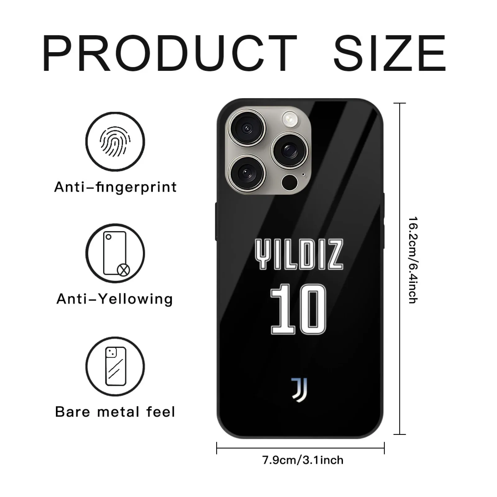 Kenan Yildiz 10 غطاء من الزجاج المقسى لهاتف آيفون 16 13 14 15 Pro Max 11 12 7 8 Plus غطاء إيطاليا لكرة القدم كالسيو