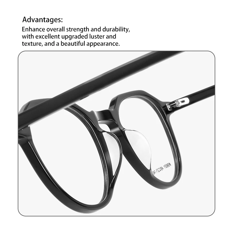 أزياء فيكي للرجال والنساء بإطارات صغيرة مستديرة. نظارات طبية قابلة للتخصيص فوتوكروميك متعددة البؤر 9601