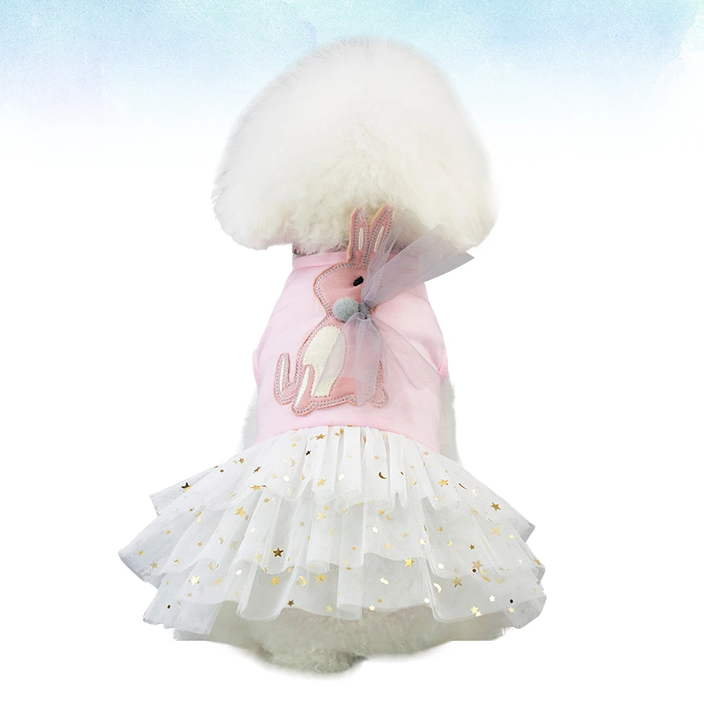 

Pet Lace Dress Adorable Dog Clothes Durable Pink Spring Summer Outdoor Skirt for Pet Travel Party Photo Shoots