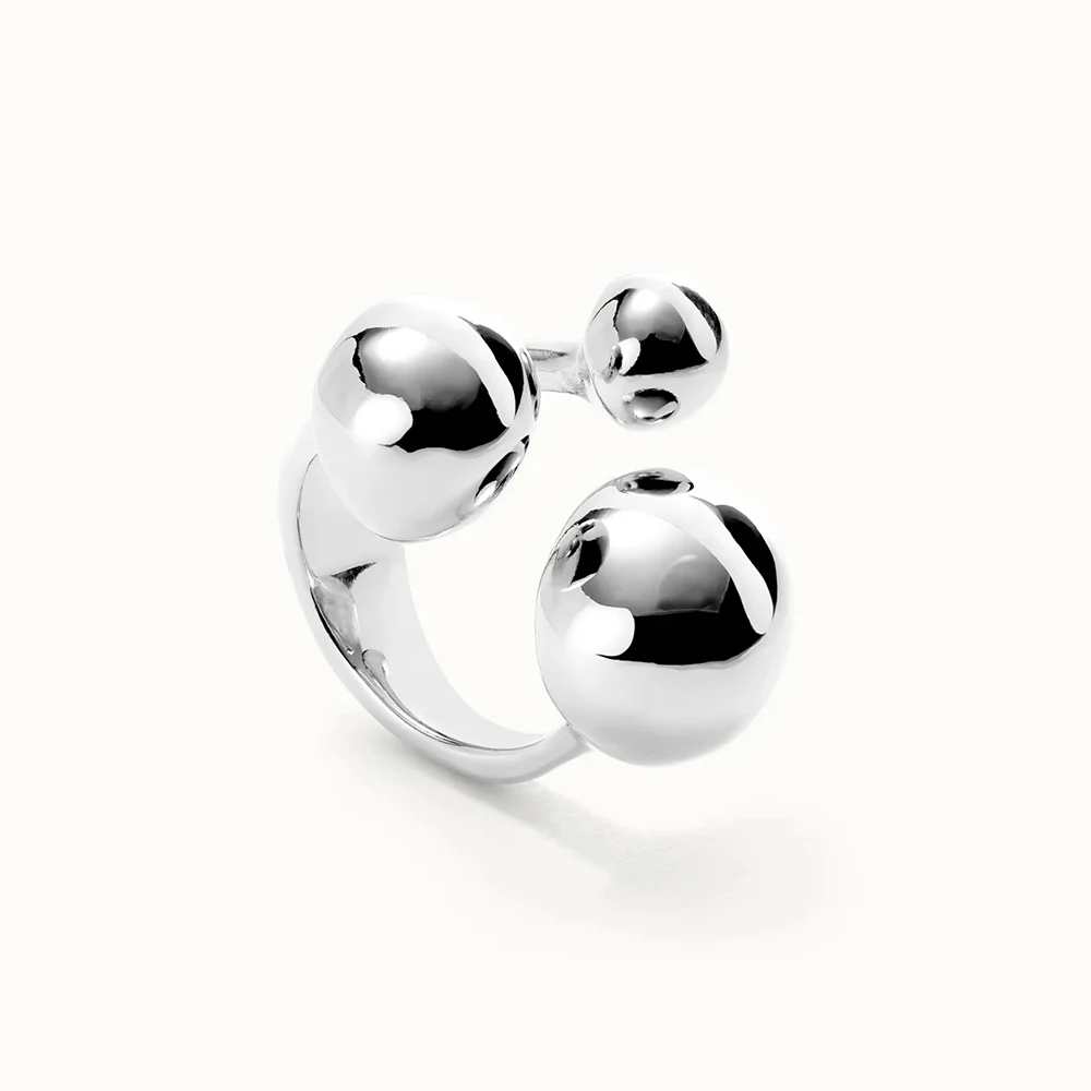 Image of 2025, Herbst, täglich, lässiger Stil, unregelmäßiger Gold-Silber-Kugelring, kein Geschlecht, Accessoires, geben Sie Freunde, trendige Geschenke
