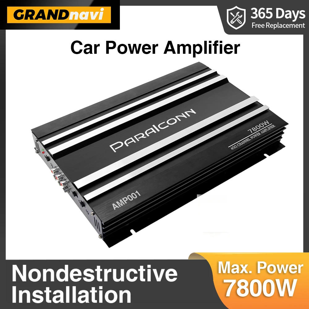 

Grandnavi Digital Stereo 4 Channel Bridgeable Car Power Amplifier Universal Sound Car Amplifier HiFi Car Subwoofer Audio Player