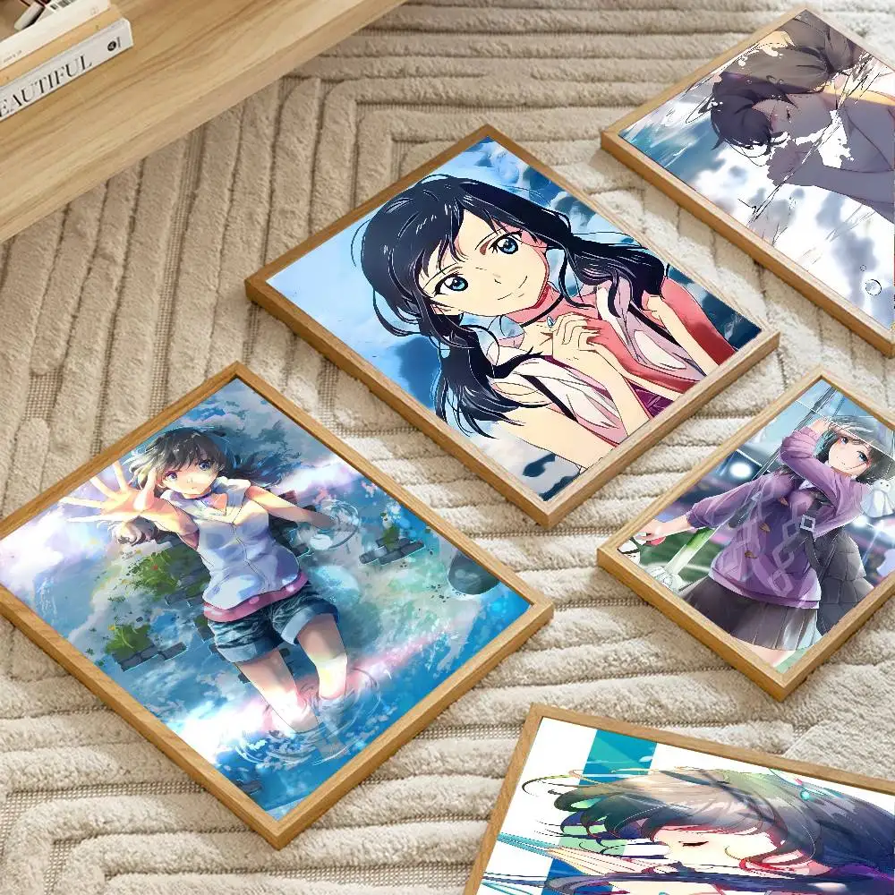 Amano Hina Animation W-Weathering With You Art Sticky Wall Waterproof Home Living Room Bedroom Bar Aesthetic Decoration