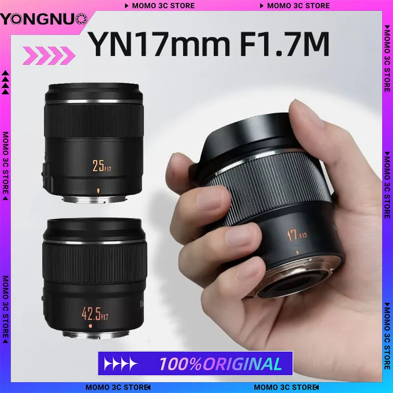 YONGNUO 17 мм/25 мм/42,5 мм F1,7 M43 Prime Lens Объектив камеры с автофокусом Аксессуары для камеры для Olympus Panasonic беззеркальный