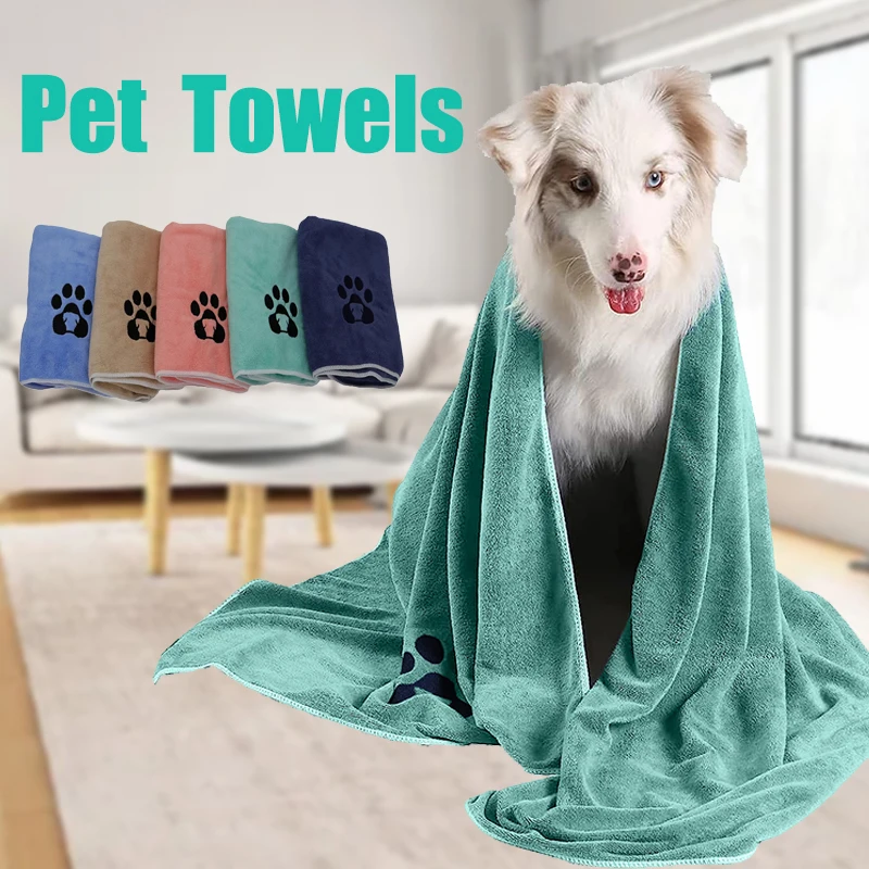 1pcs pet towel Microfiber soft easy to clean water sucking quickly dry Cute pet puppy cleaning products Cat Dog Bathing towels