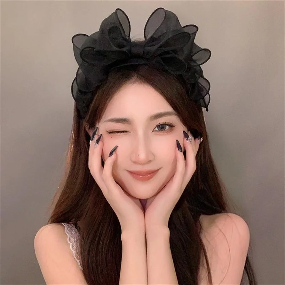 Fashion Classic Black Bow Headband for Women Femal Premium Pressure Hairband Korean Fashion Headdress Girls Hair Accessories