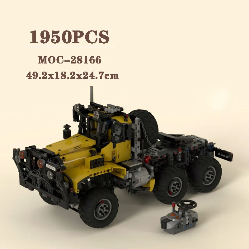 MOC-28166 All Terrain Off-road Truck Remote Control 6x6 Building Blocks 1950PCS Adult Boy Birthday Christmas Gift Toy Model