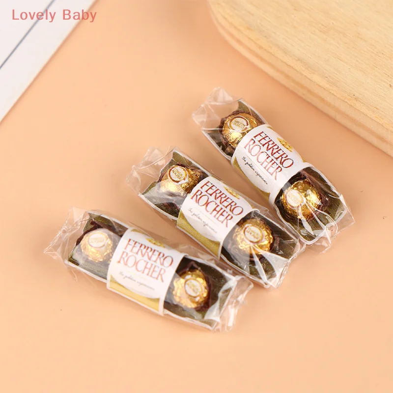 1Pcs Dollhouse Simulation Mini Chocolate Dollhouse Food Decoration Toy Dolls House Accessories Pretend Play Toys