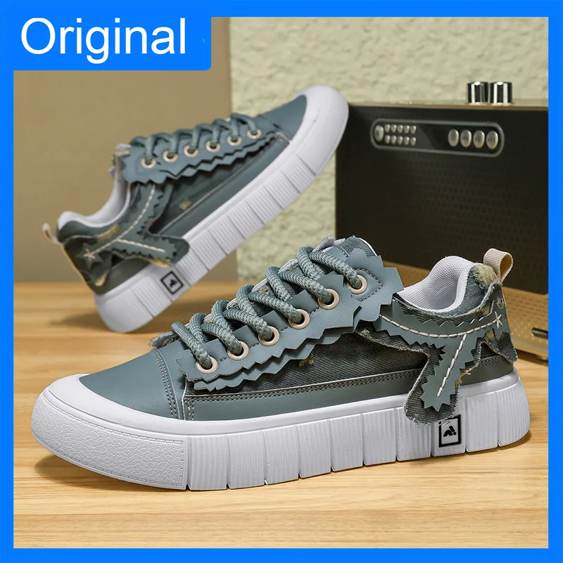 

Мужские модные дышащие кеды из сетки для повседневной носки, универсальные, для подростков, для прогулок, новинка 2026 года, на толстой подошве, повседневные туфли