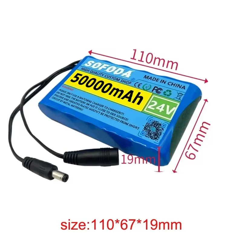 New 100% original 24V 6S1P 50000mah battery lithium ion battery pack capacity DC 24v 50Ah CCTV cam Monitor