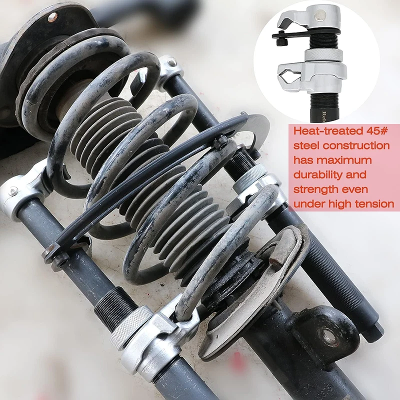 Coil Strut Spring Compressor Tool Set Automotive 3 pcs Heavy Duty Macpherson with Safety Bracket for Car Truck ATV UTV, 2200 LB