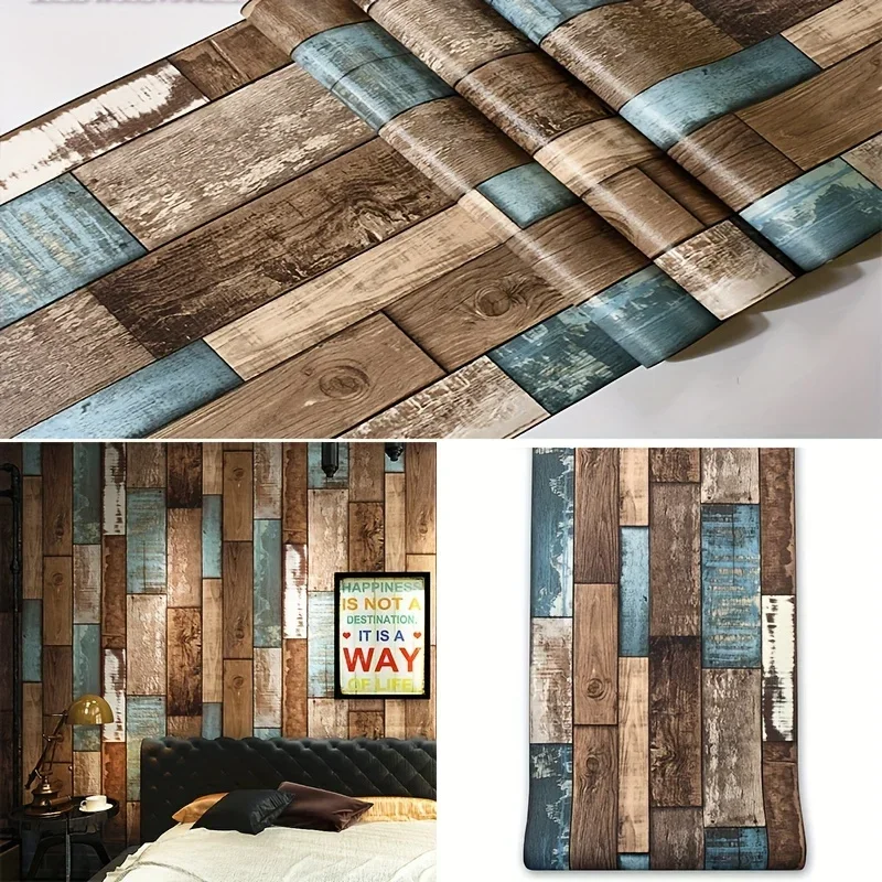 

Big Size Wood Grain Decor Furniture Renovation Stickers Vinyl Self Adhesive Waterproof Wallpaper Peel and Stick Contact Paper