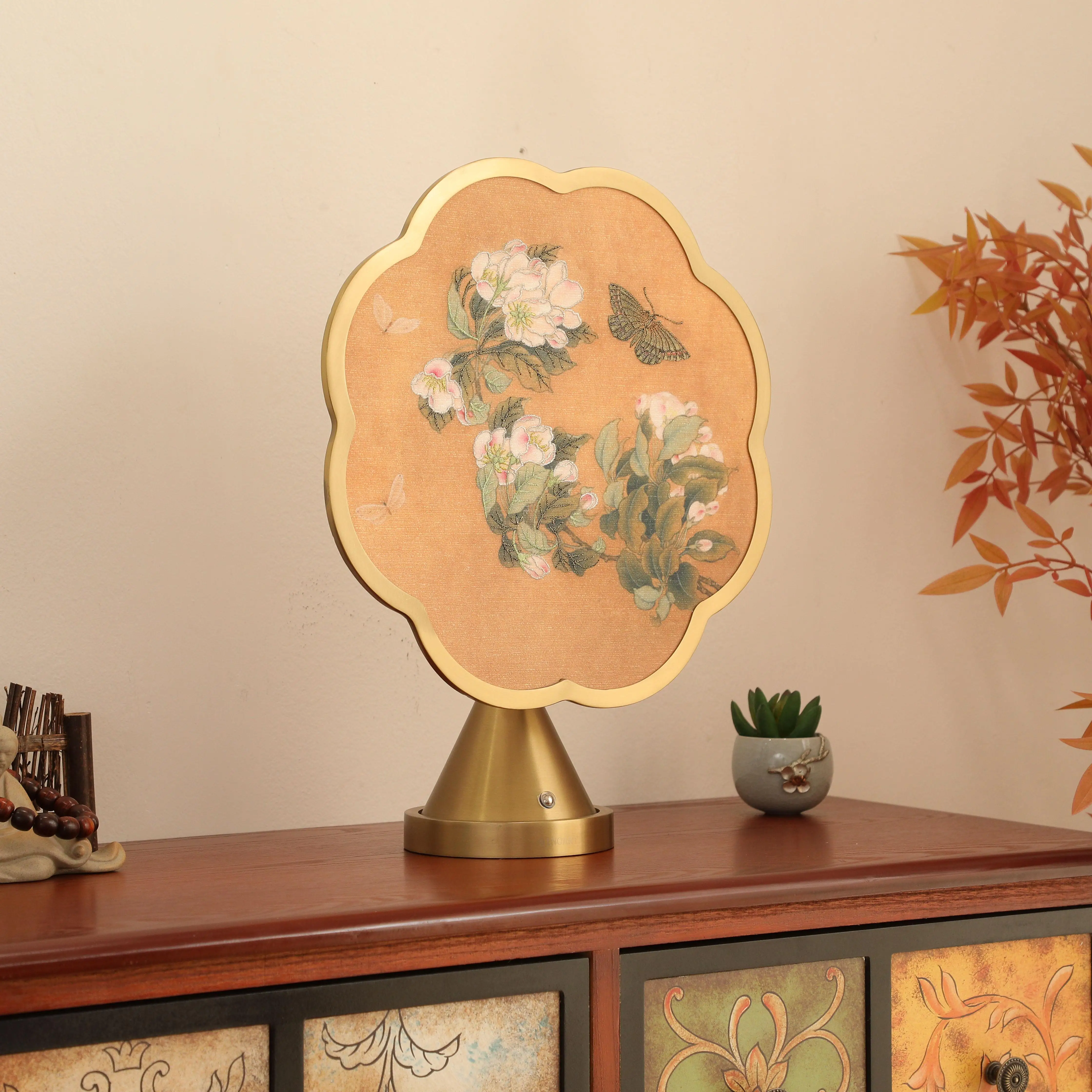 

New Chinese Bedroom Bedside Table Lamp Retro Chinese Style Study Room Tea Room Painted Simple Classical Study Light