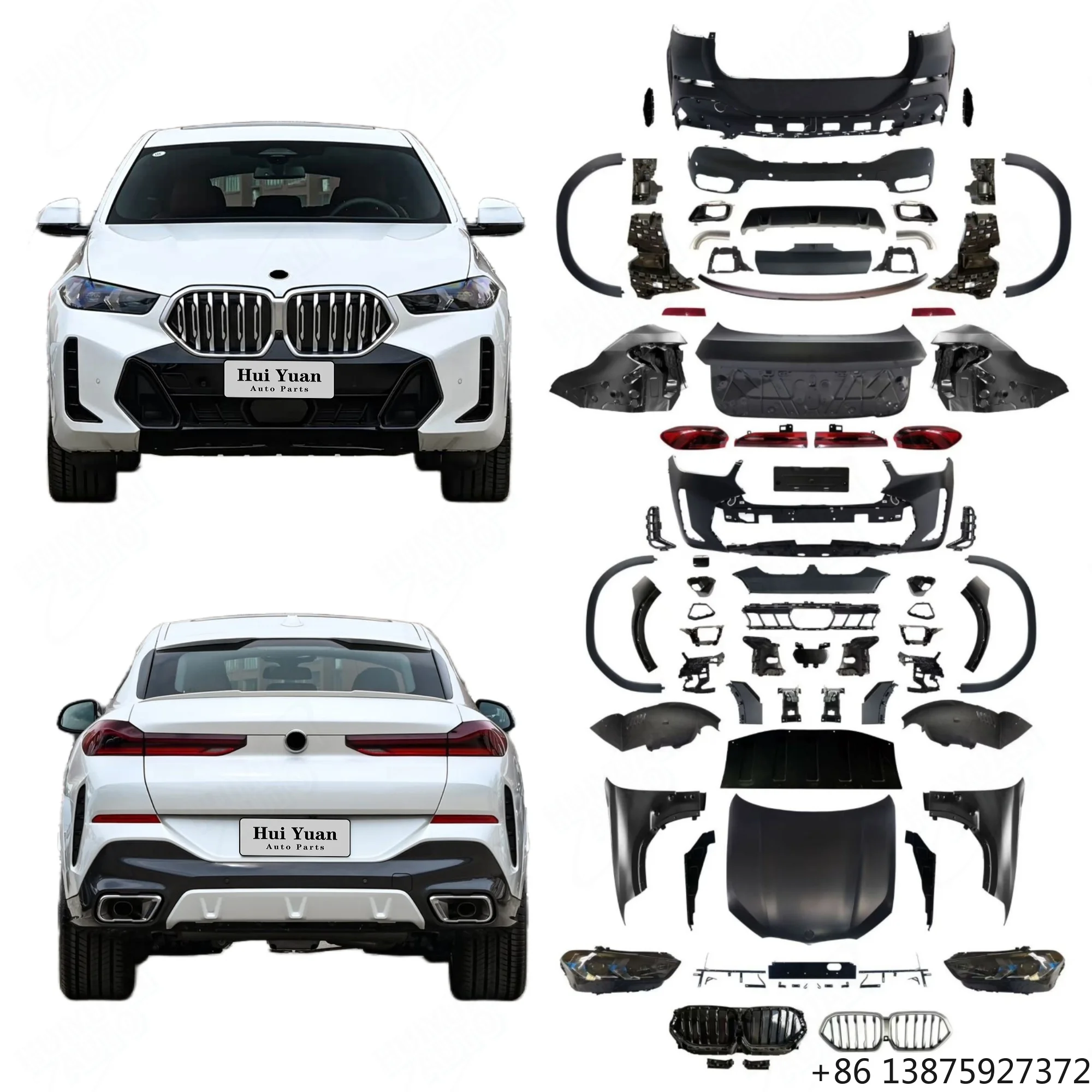 

Горячая продажа: Комплект обвесов для X6 F16 2015-2019 (рестайлинг под G06 LCI X6 M-TECH) – передний и задний бамперы, сплиттер, решетка радиатора, выхлопные трубы