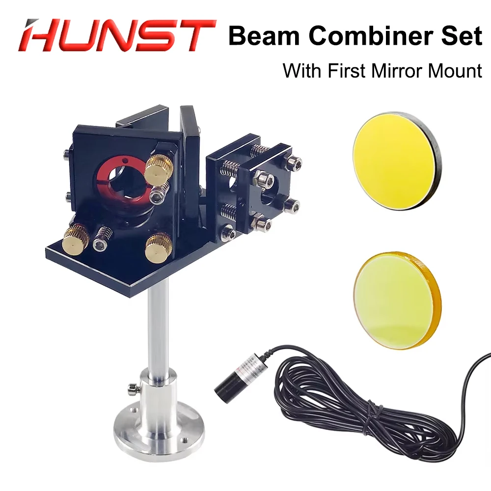 Hunst Beam Combiner Set 25mm Laser Beam Combiner +Mirror Mount + Laser Red Pointer for CO2 Laser Engraving Cutting Machine.