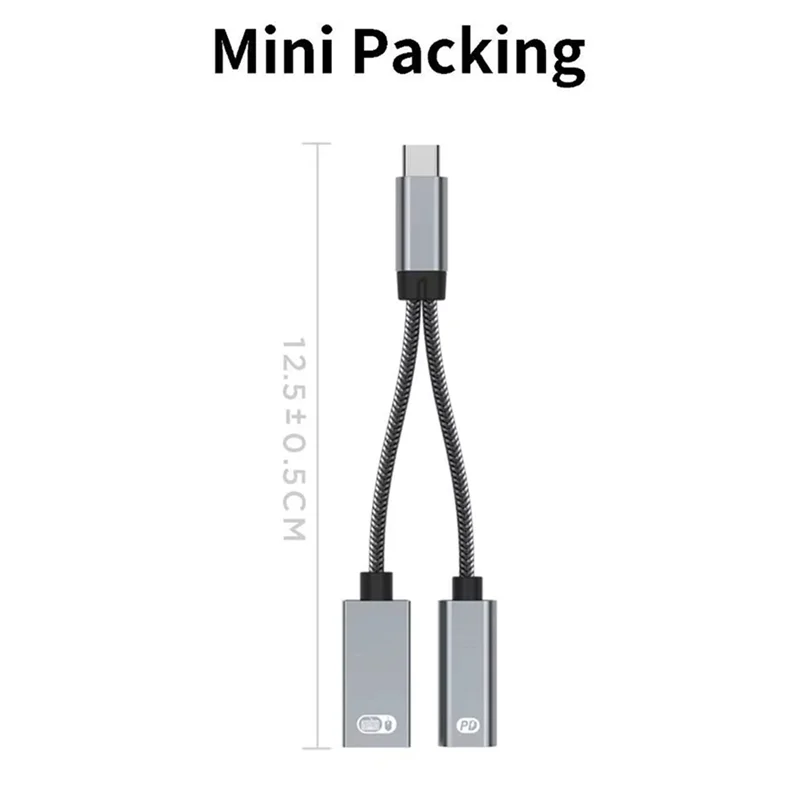 BNVN-2 In 1 PD 60W USB C OTG Charging Adapter Cable Type C To USB 2.0 Data Converter For Ipad  Huawei Xiaomi Laptop
