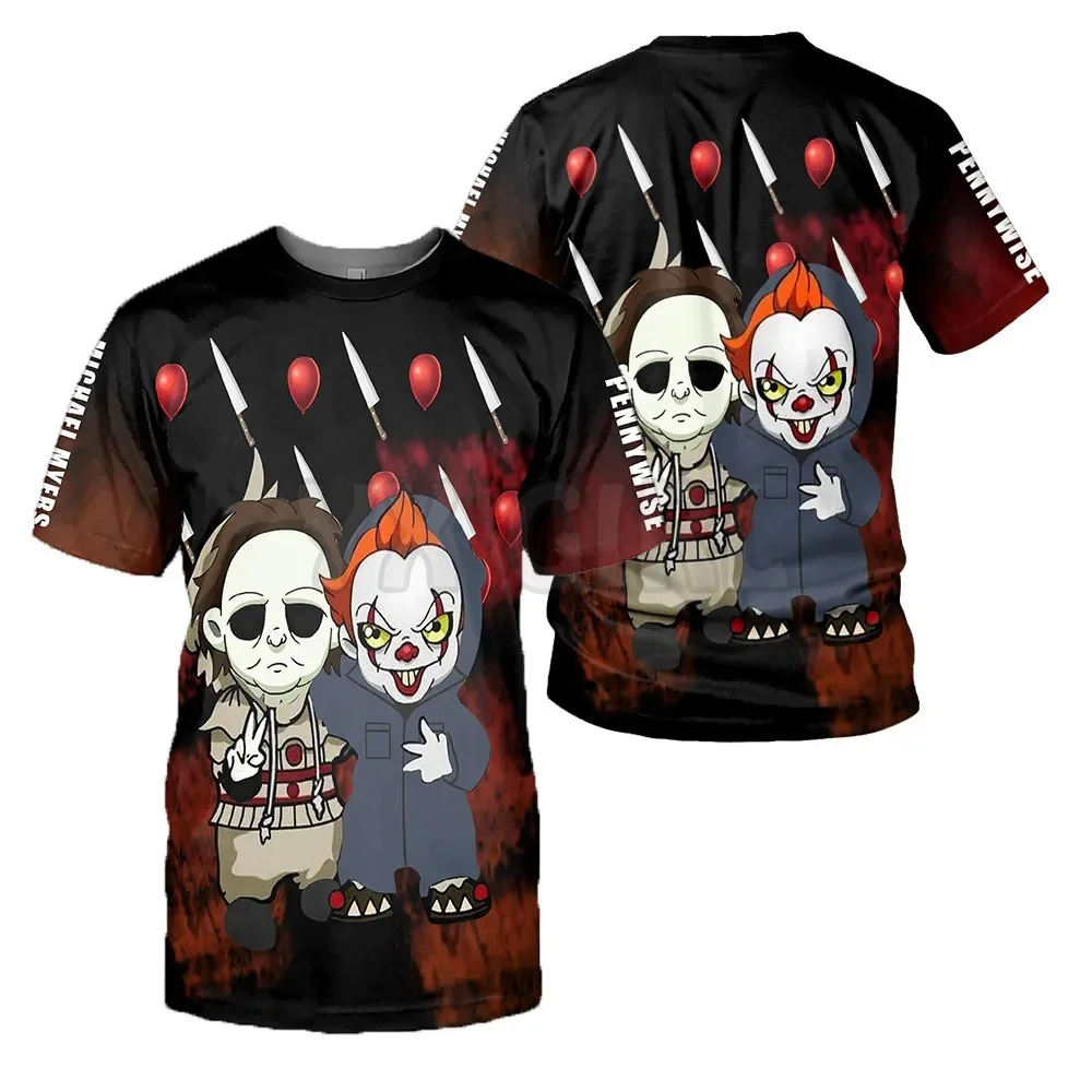 2024 Summer Leatherface Horror Halloween  3D All Over Printed T Shirts Tee Tops shirts Unisex Tshirt