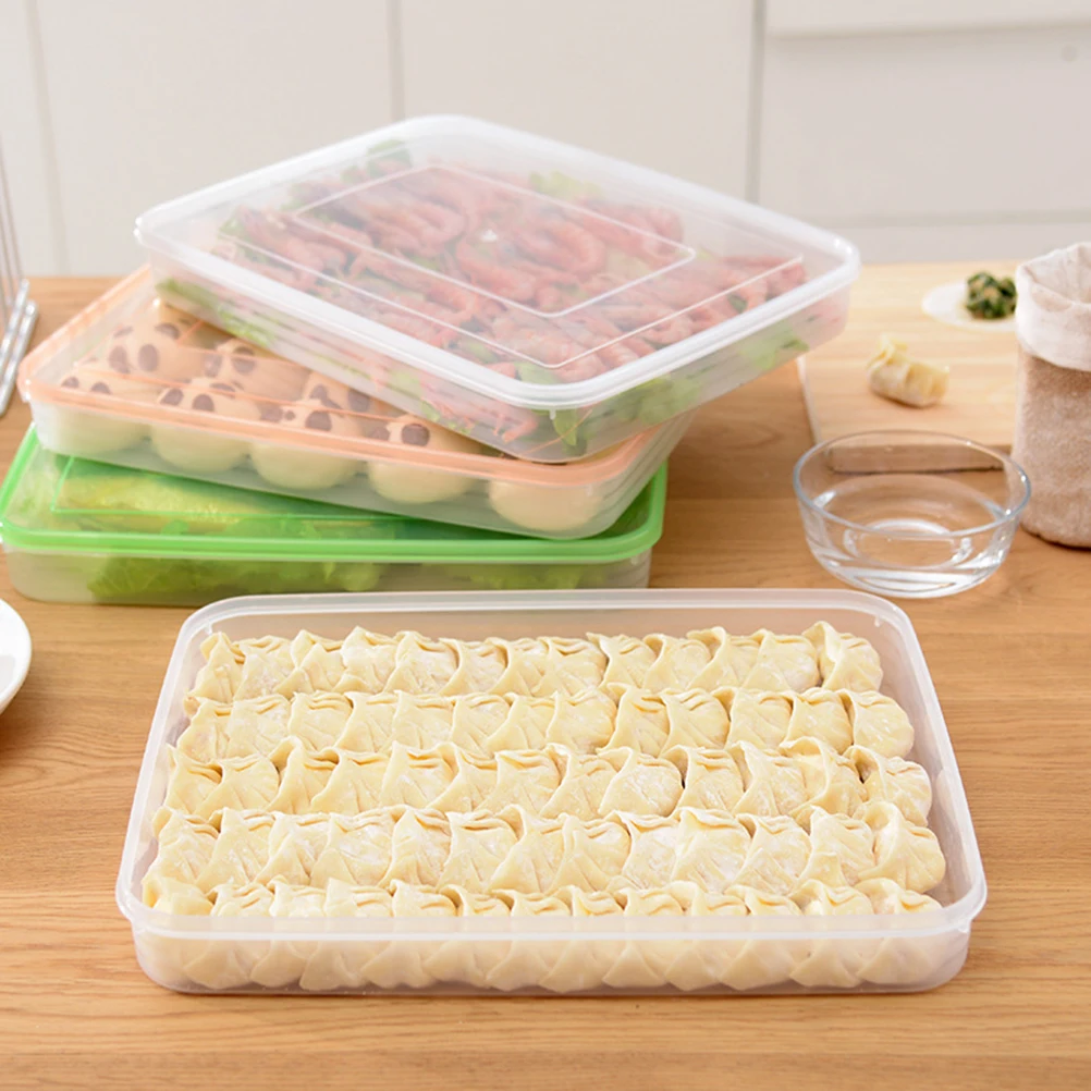 

Storage Box Freezer Organization Containers Food Boxes Prep with Cover Transparent