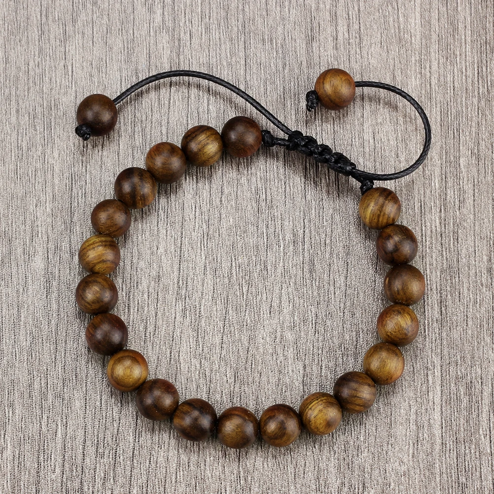 Vintage Natural Black Rosewood Bracelets Men Women  6 8 10mm Beads Tibetan Buddhist Rosary Charm Bracelets Fashion Jewelry Gifts