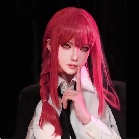 Makima Cosplay wig Anime Chains-aw Man Makima Cosplay Costumes Trench Shirt Tie Pants Men Women Suits Halloween Uniform