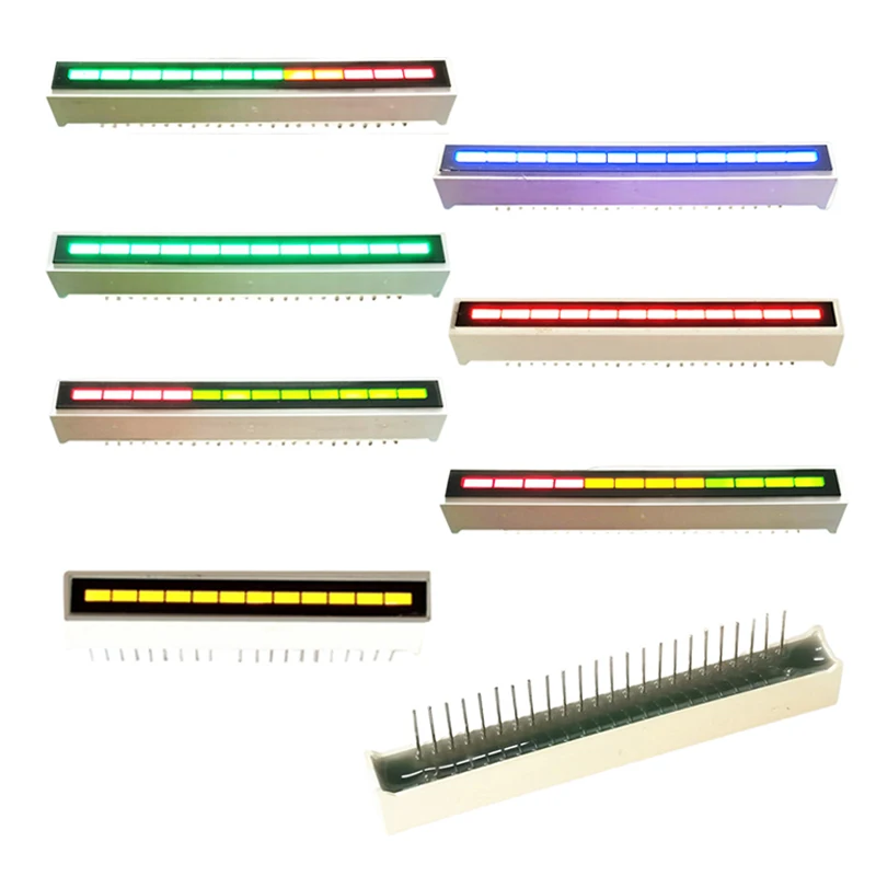 DIY 12-segment staafdiagram Ultra helder rood geel groen blauw oranje meerkleurig licht LED batterij-stroomindicator display