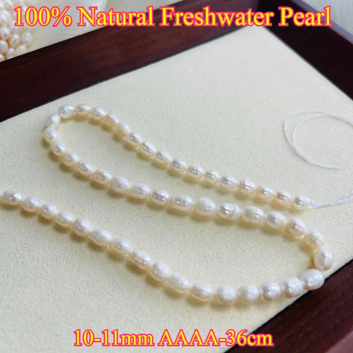 

10-11mm AAAA Natural Freshwater Pearl White Large size Rice Spacer Bead Jewelry Make DIY Necklace Bracelet Women Gift Wedding
