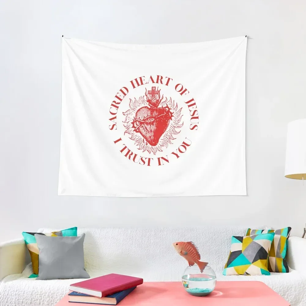 

Sacred Heart Of Jesus I Trust In You Tapestry Decoration For Home Home Decorations Nordic Home Decor Tapestry