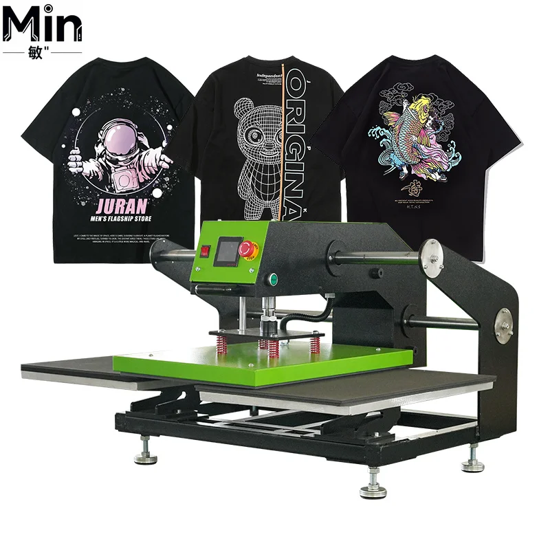 Double Pneumatic Heat Press Machine Dual Working Tables Fast Convenient For T Shirt Textile Printing