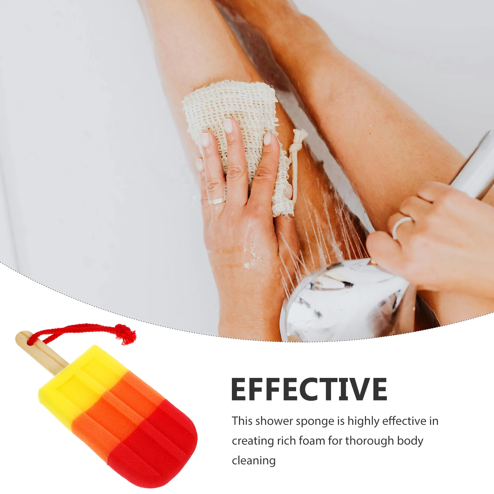 

Bath Sponge Ice Cream Shape Exfoliating Body Scrubber For Women Lightweight Shower Sponge Travel Bathing Supplies