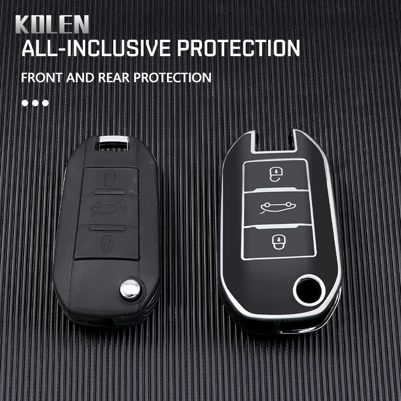 TPU Car Flip Key Case Cover Shell Fob For Peugeot 208 3008 308 508 408 2008 307 4008 For Citroen C4 C3 C6 CACTUS C8 Accessories