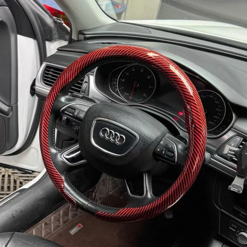 

For Audi A3 A4 A6 A7 c7 c8 b6 8p Q3 Q5 Q7 S3 S5 S6 SQ5 RS S-LINE Quattro TT Car Round Steering Wheel Covers Auto Accessories