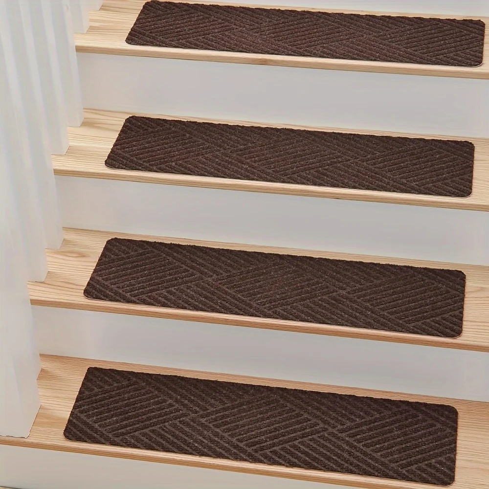 

8" X 30" (15in Pack) Non-Slip Carpet Stair Treads Non-Skid Safety Rug Slip Resistant Indoor Runner for Elders and Pets with Reusable Adhesive