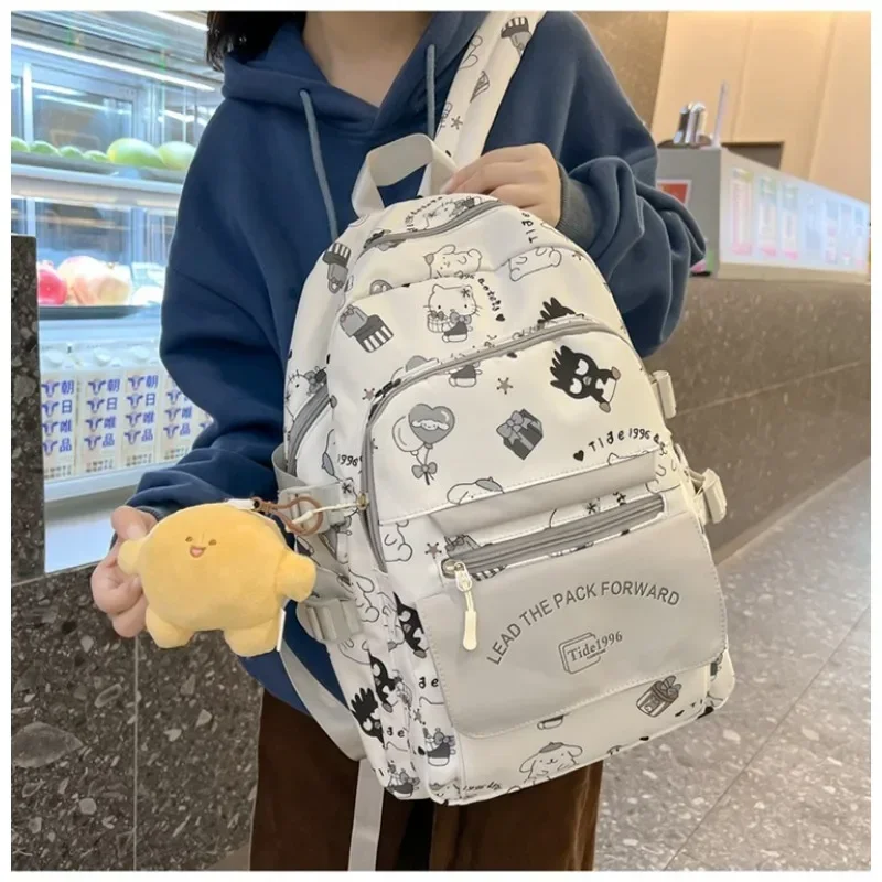 Korean Version Trend Backpack Students Cartoon Campus Fashion Backpack Large Capacity Card Love Backpack Portable Computer Bag