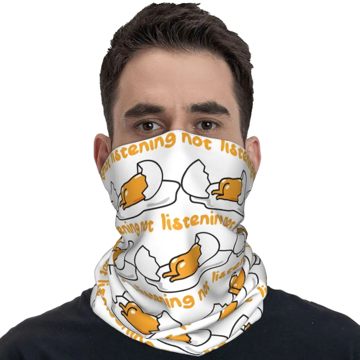 Gudetama Not Listening Balaclava Running Travel Face Cover Mask Unisex Funny Sun Protection Cycling  Neck Warmer Scarf Bandana