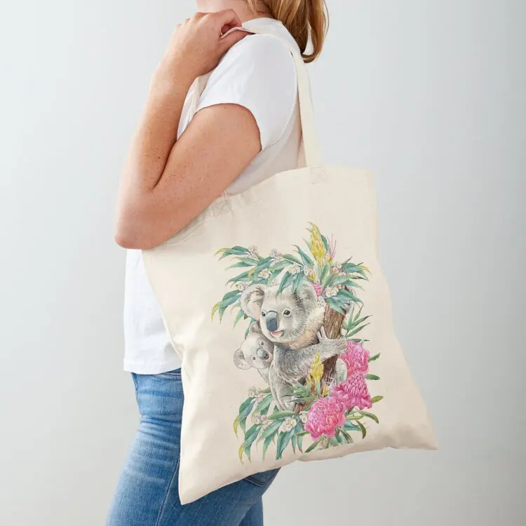 

Australia Koala Bear Tote Bag canvas shopping bag foldable reusable bag eco folding shopper woman