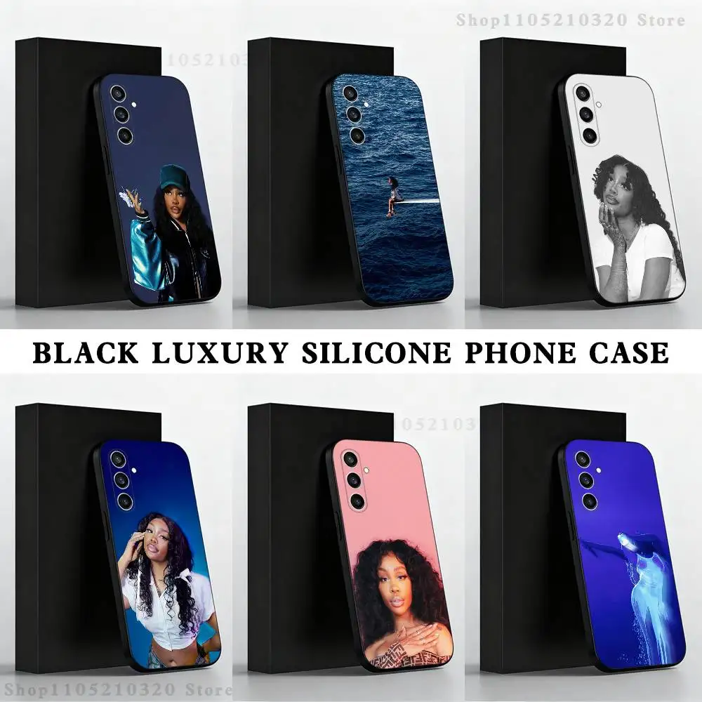 Singer S-SZA Phone Case  For Samsung S 25,24,23,22,30,21,10,9,Ultra,Plus,Lite,FE,4,5 G Black Soft Case