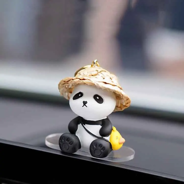 Creative Funny Cartoon Animal Car Centre Console Sliding Ornaments Cute Skateboard Couple Bear Display Screen Track Decoration