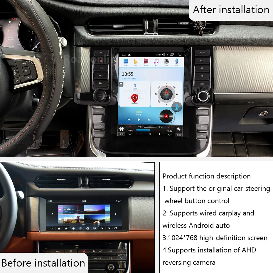 Android audio For Jaguar XF 2016-2019 UIS7862S Octa-core 6+128gb Car Navigation CarPlay Car Radio Multimedia player