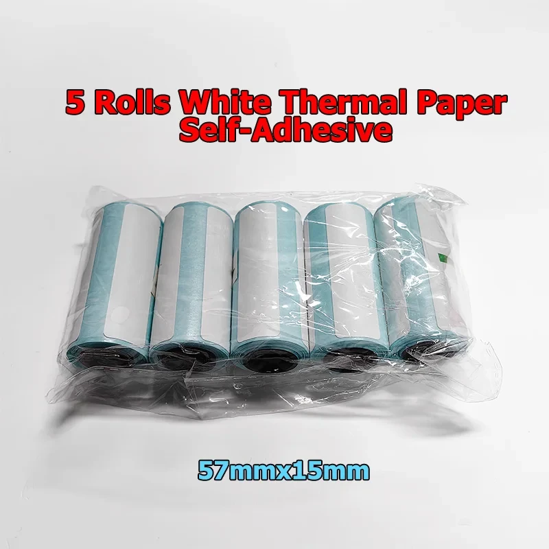 5 Rolls 10 Years Use PeripageThermal Adhesive Sticker Photo Paper for Cute Cat Mini Paperang Memobird Poooli Printers Supplies