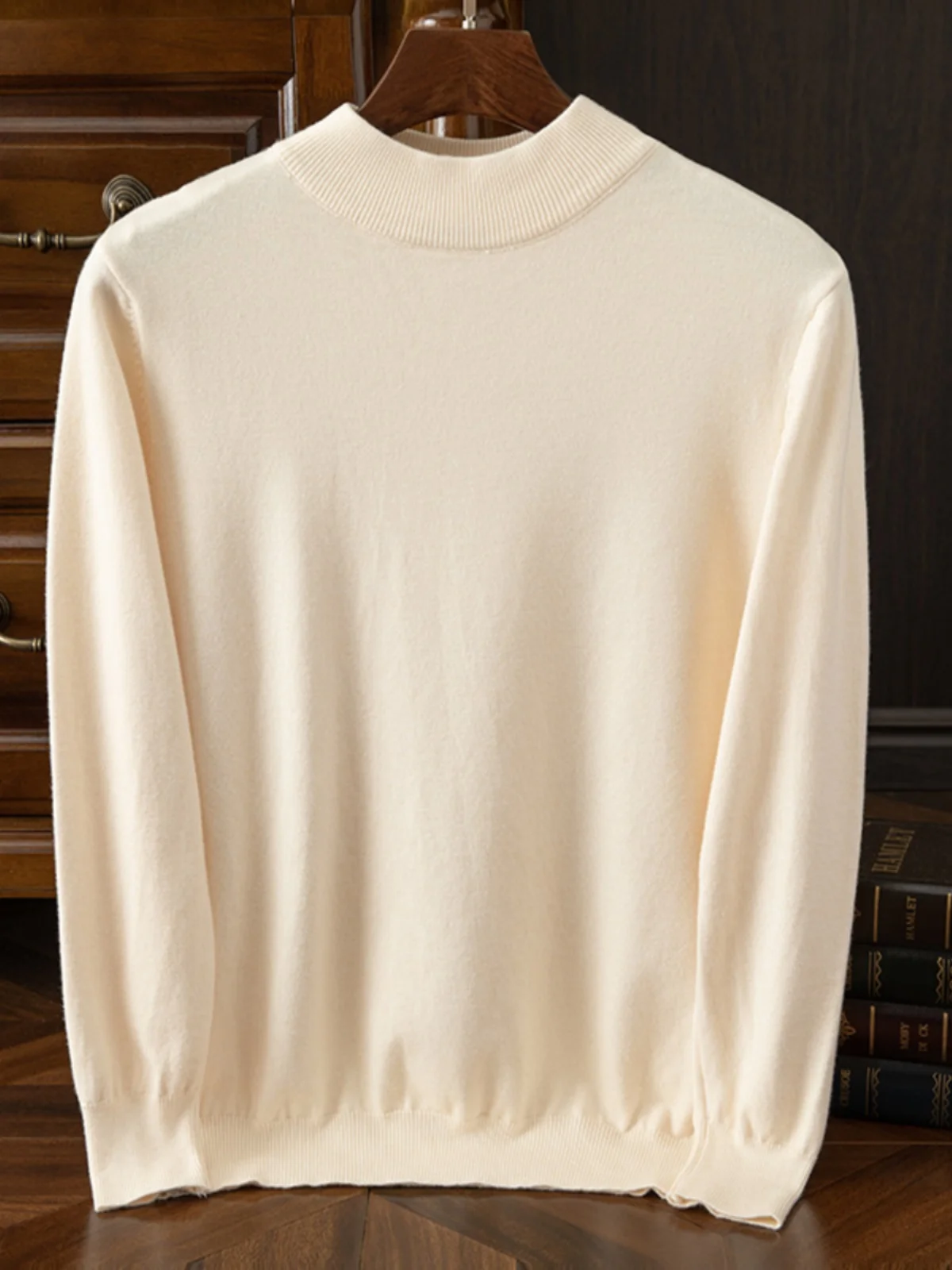 

Осень-зима мужской приталенный шерстяной свитер повседневный Thiened f с высоким воротником вязаный свободный базовый топ irt Fce Long Sve Top