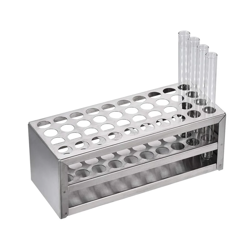 2 Pcs 14Mm 40 Hole Aluminum Test Tube Rack Multifunctional Laboratory Test Tube Holder Laboratory Equipment