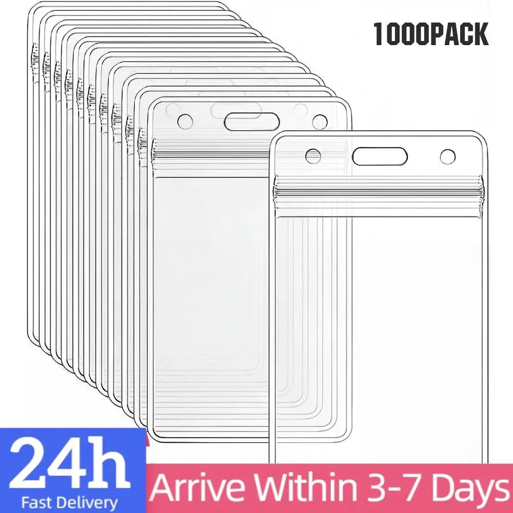 

Набор из 1000 водонепроницаемых многоразовых держателей для ID-карт и бейджей с застежкой-зиппером для офиса, школы, водительских прав и пропусков