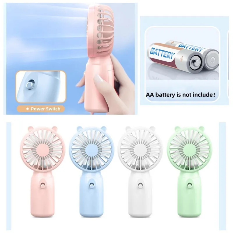 Mini Hand-held Fan Handheld Small Fan AA-Battery Operated Portable Fans